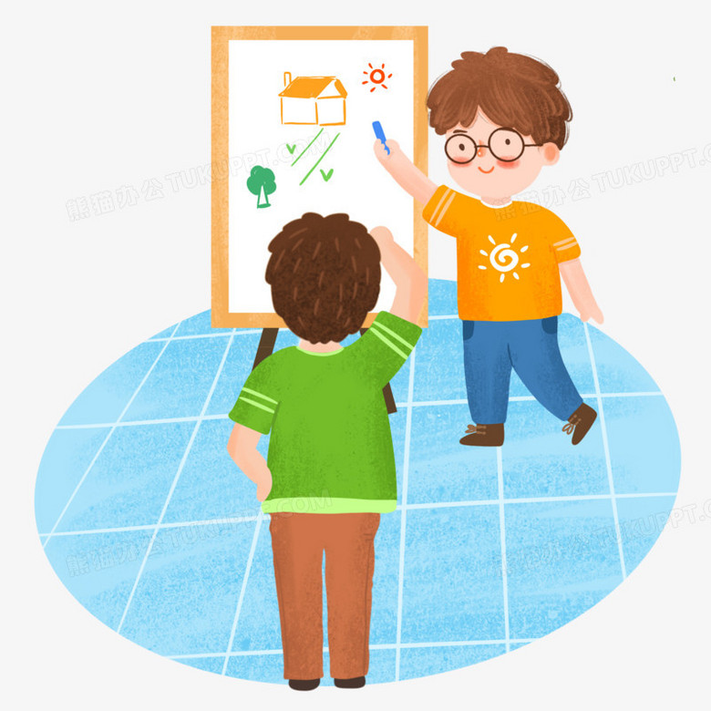 手繪卡通男孩們一起玩你猜我畫游戲插畫免摳元素在軟件開發(fā)中的應用
